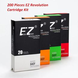 200 Pcs Assorted EZ Revolution Cartridge Needle Kit Liner Shader RL/RS/M1/RM Mixed Sizes for Rotary Tattoo Pen Machine Grips 240219