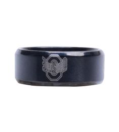 New Arrival Black Ohio State University Sign Stainless Steel Men Ring Male Ring3066708