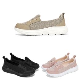 Women Running Shoes Comfort Breathable Flat Solid Cream-Colored Pink Black Shoes Womens Trainers Sports Sneakers Size 36-40 GAI