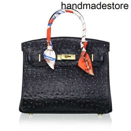 Bag Ostrich Designer Skin Women's Large Capacity Leather Soft Leather High-grade Feeling Handbag Women