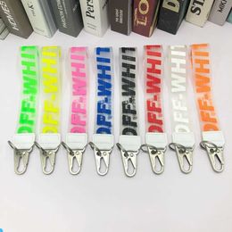 Chaopai Off White Keychain Plastic Transparent Drop Glue Stereo Letter PVC Mobile Phone Hanger Xx5