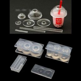 &equipments Handmade 3D Mini Milk Tea Cup Bottle Pendant UV Resin Casting Mold Silicone Mold Kit Miniture Food for Play Mold Craft Tools