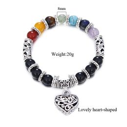 Beaded Handmade 8Mm Natural Stone Buddha Lion Heart Charm Bracelet For Women Men Different Style Tiger Eye Agate Yoga Drop Dhgarden Dhkoh