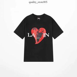 Lanvin Men's T-Shirts Designer Luxury Lanvins Classic T Shirt Chest Letter Printed Lavin Shirt High Street Lavina Shoe Cotton Loose 921