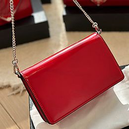 Fashion Shiny RED leather shoulder bag Luxury Designer Bags High Quality Leather Bags can be carried by hand or worn with a shoulder strap Sizes 19*14cm