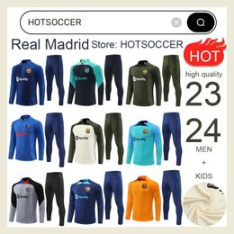 Barcelonas TRACKSUIT Camisetas de soccer Jersey training suit FERRAN PEDRI 22 23 Half Zip men and kid SET barca football tracksuit outfit Sweater uniform