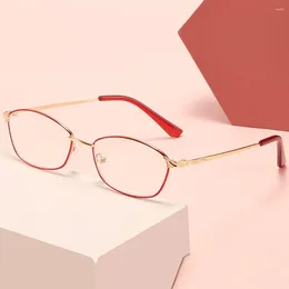 Sunglasses Office Ladies Resin Lenses Simplicity Gold N Red Alloy Frame Reading Glasses 0.75 1 1.25 1.5 1.75 2 2.5 2.75 To 4