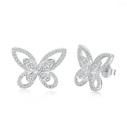 Stud Earrings Karlch 925 Sterling Silver Butterfly For Female Niche Light Luxury Countryside Fairy Style Texture Ins