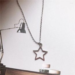 Pendant Necklaces Fashion Stainless Steel Five Pointed Star Necklace Charm Girl Jewelry Sweet Romantic Valentine Day Gift