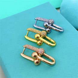Stud Earrings Women's Luxury Brand U-shaped Horseshoe Design 2024 Titanium Steel Fashion Jewelry Gift Hoop Piercing Earring For Women
