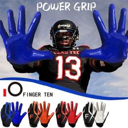 Non Slip Youth Kid American Football Gloves Receiver Soccer Goalkeeper Glove S M L XL Boys Girls 514 years old Drop 2206015894886