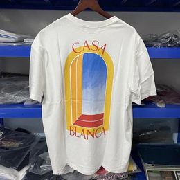 Men's T Shirts Real France Casablanca Tennis Club Shirt Print Black White Cotton Harajuku Men Clot 129