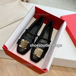 designer shoes Paris Brand designer Black Ballet Flats Shoes Women Spring Quilted Genuine Leather Slip on Ballerina Round Ladies Dress Shoes