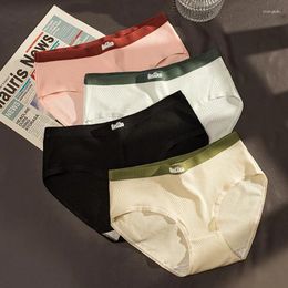 Women's Panties Seamless Cotton Cute Letters Women Briefs Female Breathable Girls Soft Underpants Underwear Mid Rise Striped Lingerie