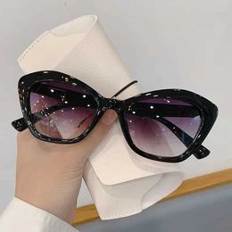 Sonnenbrille 2022 Mode Cat Eye Sonnenbrille für Frauen Vintage Shades UV400 Marke Designer Männer Trendy Mehrfarbige Brillen für LadyL2402