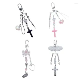 Keychains Bowknot Angel Wing Pendant Phone Charm Hanging Rope Chain Strap Bag Decoration Lanyards Keychain Accessory