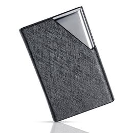 Business Card Files Wholesale Business Card Holders Stainless Steel And Pu Leather Credit Id Name Organise Case For Men Women-Black Dr Dh2Q3