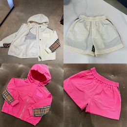 kids Autumn Spring sets clothes Designer Girls Casual Sunscreen boys baby set girl Long sleeved cardigan pleated skirt 100-140 K8VS#