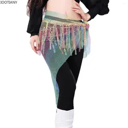 Stage Wear Women Group Performance Dance Accessories Diamond Hip Scarf Deluxe Belly Belt Network Triangular Wraps Colored