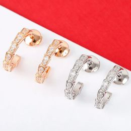 Earrings 2023 Fashion Famous Designer Brand 925 Sterling Silver Inlaid Zircon Snake Bone Earrings Women's Fashion Brand Luxury Jewelry