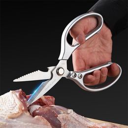 Kitchen Scissors Stainless Steel 4th Generation Multi Function Utility Heavy Duty Food Grade Shears Ultra Sharp for Meat Fish BBQ MHY051