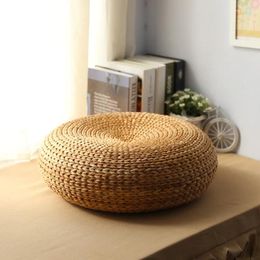 Pillow Natural Weave Straw Pouf Tatami Mat Round Floor S Rattan Futon Meditation Worship Yoga Japanese Style Seat Pad