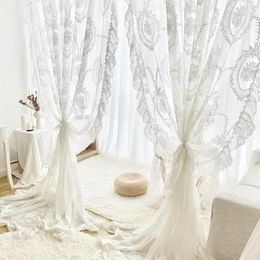 Curtain Sheer Curtains Lace Princess Style Sunshade Tulle For Living Dining Room Bedroom