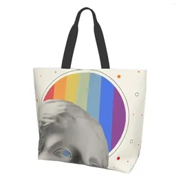 Shopping Bags Tote Bag Kitchen Reusable Grocery Gay Pride Art Printed For Outdoor