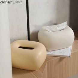 Tissue Boxes Napkins Creative Round Corner Box Coffee Table Desk Decoration Minimalism Ceramic Bedside Paper Towel Case Q240226