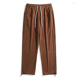 Men's Pants Autumn Corduroy Jogger Men Elastic Waist Straight-leg Trousers Fashion Korean Streetwear Sweatpants Bottom Male Plus Size