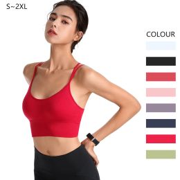 Accessories Ribbon Cross Back Yoga Sports Bra Fast Dry Shockproof Running Fiess Underwear European and American Large Bra