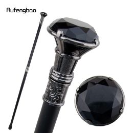 Black Diamond Type Silver Walking Cane Fashion Decorative Walking Stick Gentleman Elegant Cosplay Cane Knob Crosier 93cm