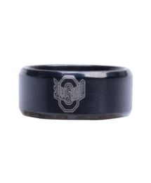 New Arrival Black Ohio State University Sign Stainless Steel Men Ring Male Ring4245259