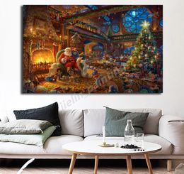 Зимнее Рождество Искусство Томас Кинкейд039s Печать на холсте Картина Модульные картины для гостиной Плакат на стене Домашний декор6173078