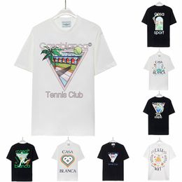 2024 maglietta Casablancas da uomo Designer T-shirt magliette per magliette per tees tops man s petto di lettere casual camicia di lusso di lussuoso abbigliamento per strada abbigliamento per maniche