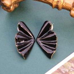 Stud Earrings Black Enamel Symmetrical Earring Punk Styles Accessories For Woomen Girls