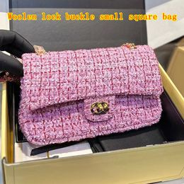 2024 CC New Designer Bag Luxury shoulder bag Women Crossbody Bag Classic Flap Bag lightweight chain 25CM 30 styles Lock buckle Woollen small square bag lazy style