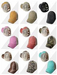 Ponytail Ball Caps Cross Criss Washable Ball Cap Summer Leopard Print Net Hat Unisex Sunshade Visor Cap Outdoor Snapbacks Caps LSK8711050