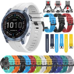 Other Watches QuickFit 22mm 26mm silicone strap suitable for Garmin Fenix 7X 7 Solar/6X 6 Pro 5 5X Plus 3 3HR/Epix WatchBand bracelet 1 1 official strap J240222
