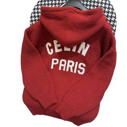 Celinnes Designer Sweater Luxury Fashion For Women Sweaters Autumn/Winter Triumphal Arch Knitted Sweater Long Sleeved Hooded Drawstring