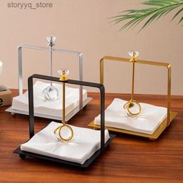 Tissue Boxes Napkins Wrought Iron Crystal Ball Tissue Box Desktop Home Ornaments Living Room Coffee Table Storage Tissue Box with Square Dropshipping Q240222