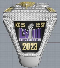 2023 2024 KC Super Bowl Team Champions Championship Ring With Wooden Display box Souvenir Men Fan Gift Drop Shipping
