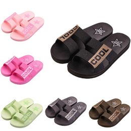 Style45 Men Women Slippers Summer Slides Sandals Summer Black Pink Coffee Green Blue Coast Bathroom Mens Antiskid Slipper Sandal Slide Size 36-45