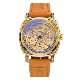 FORSINING fully automatic mechanical watch with a double transparent bottom hollowed out men's mechanical watch movement