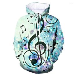 Men's Hoodies Funny Novelty Musical Note 3d Print For Men Autumn Long Sleeves Pullover Sweatshirts Casual Tops Sweater Clothes