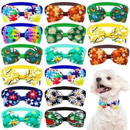 Dog Apparel 50/100pcs Summer Small Bow Tie For Bows Sunflower Pet Bowties Collar Dogs Pets Grooming Accessories