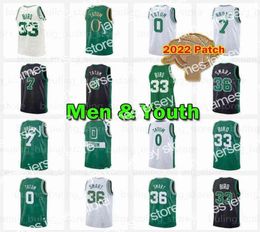 New Jayson Tatum Basketball Jersey 7 0 Jaylen Brown Bostons Celtices Marcus Smart Jerseys 33 36 Larry Bird Men Kids Youth Green Bl5321177