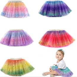 New Princess Baby Girls Tutu Skirts Kids Ballet Dance Fluffy Skirt For Girl Flowers Tulle Sequin Stars Mesh Skirt Children Party costume Tutu Dress