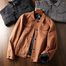 Men's Jackets Heavyweight Cow Goods! Vintage Suede! Super Delicate! Spring And Autumn Fashion Casual Work Wear Jacket Coat Trend