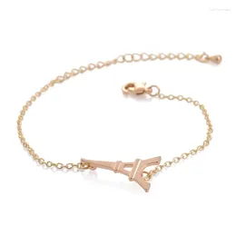 Link Bracelets Fashion Tiny Pretty Eiffel Tower Bracelet For Women Building Girl Jewellery Gold And Silver Plated